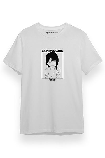 Tshirthane Serial Experiments Anime Lain Poster Λευκό κοντομάνικο ανδρικό μπλουζάκι