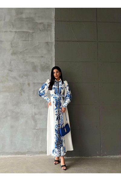 WellWay Rochie Atlas Fabric (CUREA ESTE INCLUSĂ)-albastru-4248 Nhn119