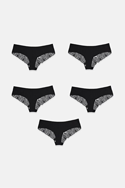 Tchibo ملابس داخلية برازيلية نسائية مكونة من 5 قطع، باللون الأسود