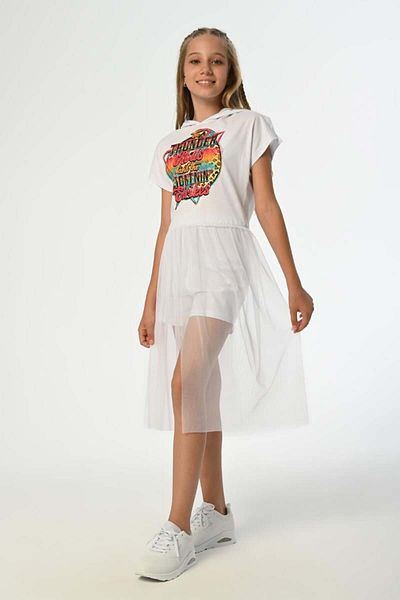 Ugly Duck 09-15 Years Old Girl's White Color Tulle Shorts Double Suit