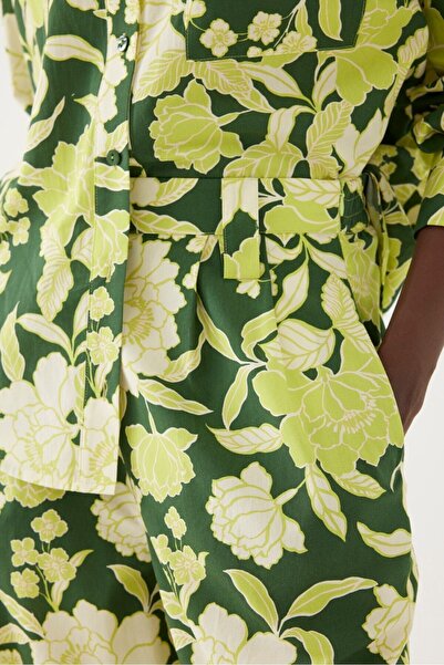 Exquise Green Floral Patterned Pants