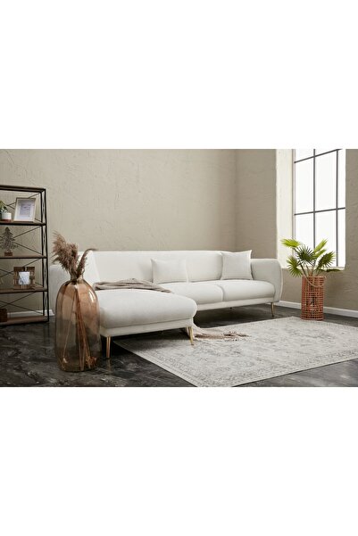 Rabi Simena Serisi Yataklı L Koltuk Krem Sol