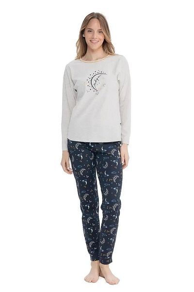 U.S. Polo Assn. Η.Π.Α. Polo Assn. Σετ πιτζάμες 17118 Moon Star με μακρυμάνικο σχέδιο με ελαστικά πόδια