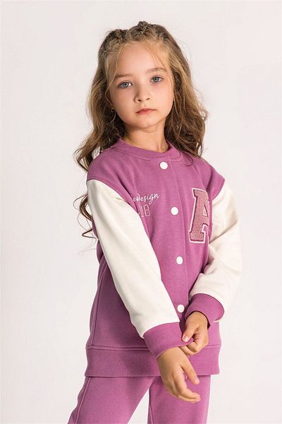 DMB KİDS Cardigan pentru fete cu modele colegiale - Cireș, M9688