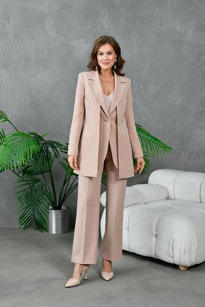nodilife Beige Women's Suit - Aller Snap Button