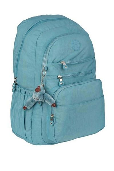 SYG Rucsac de școală cu 5 compartimente, rezistent la apă, cu accesorii din material textil 1630-albastru