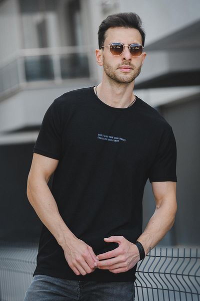 Oksit Ανδρικό μπλουζάκι Ft Dont Limit Printed Waffle Crew Neck Lycra Slim Fit