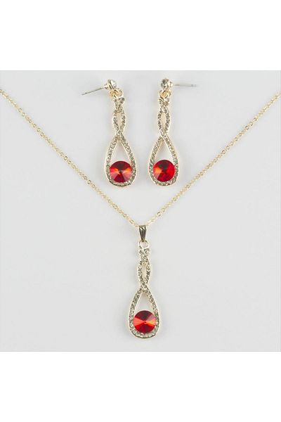 Bijuteri Net Jewelled Set Necklace