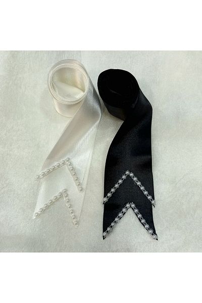 Hobigram Black Cream Plain Pearl Jewelry Ribbon Bride Groom Wedding Henna Night Material Width 6 cm Length 2 Meters