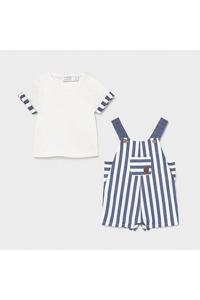 MAYORAL Baby Boy Striped Short Jumpsuit T-Shirt Set of 2