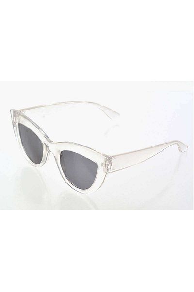 Royaleks Transparent White Frame Cat Eye Women's Sunglasses