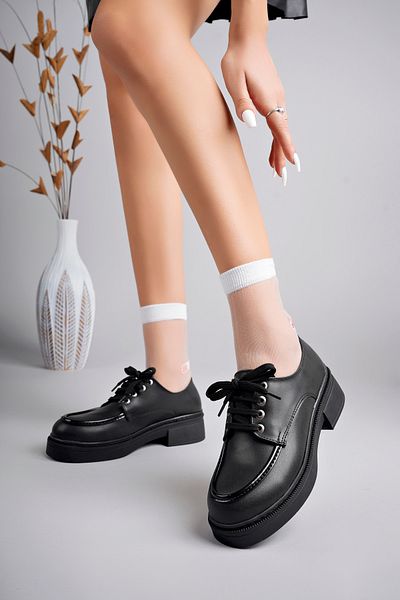 RODEMA Women's Black Loffer Laced Non-Slip Sole