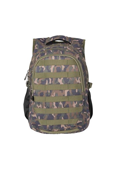 Relaxion 3 Compartment Water Repellent Fabric School Backpack with USB Input Apparatus RLX2228-Camouflage