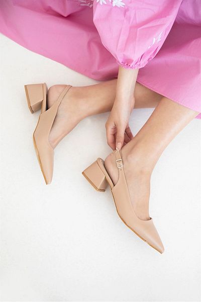 STRASWANS Hanna Women's Heeled Leather Shoes Tan