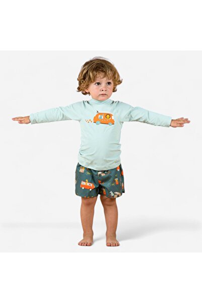 Decathlon Nabaiji Baby Uv Protection Long Sleeve T-Shirt - Car Printed