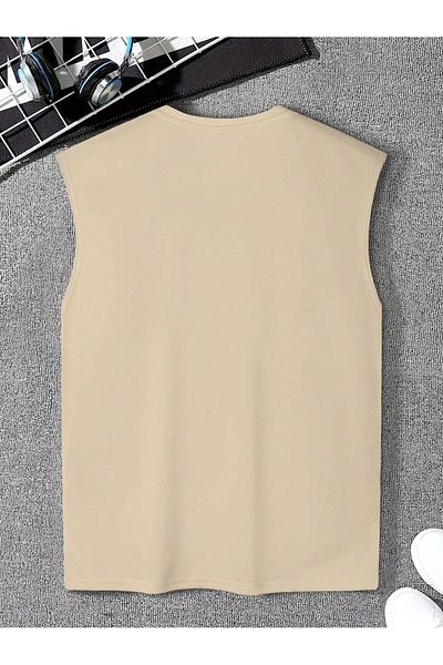 Cosmo Style tricou sport din bumbac fără mâneci pentru bărbați LA scris