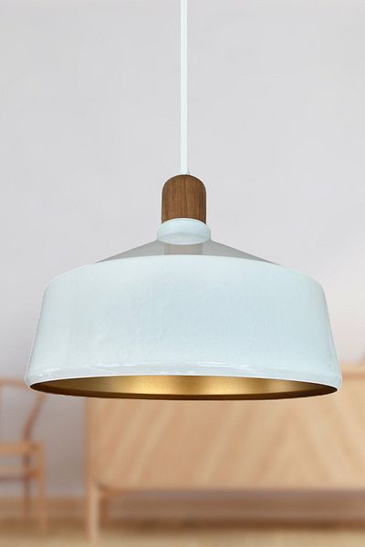 Bamyum Large White Wooden Head Single Chandelier Living Room Kitchen Living Room Hotel Cafe Store Chandeliers