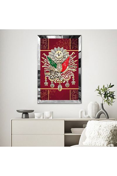 Zevahir Mobilya Dekorasyon Masa MDF simpla cu rama din plexiglas cu oglinda argintie