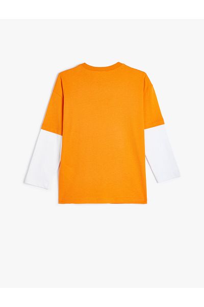 Koton Long Sleeve Slogan Crew Neck T-Shirt