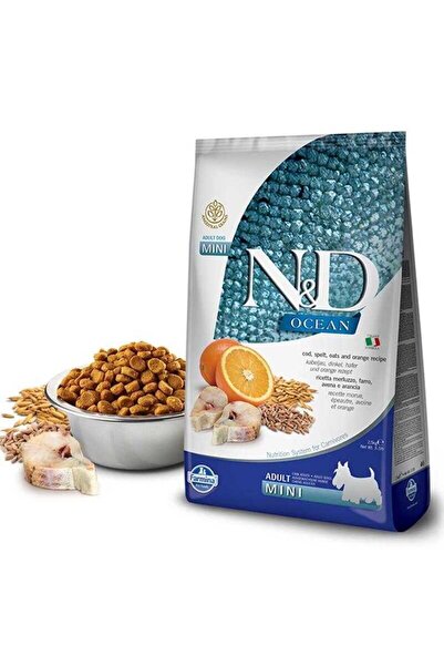 N&D Ocean Düşük Tahıllı Balık Portakallı Mini Yetişkin Köpek Maması 2.5 Kg