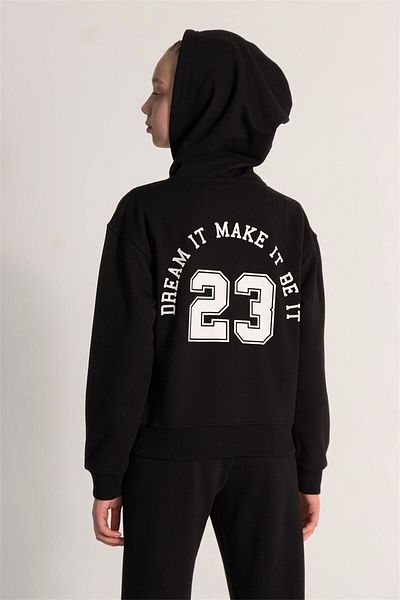 DMB KİDS Cardigan cu fermoar pentru fete DMB negru M9776