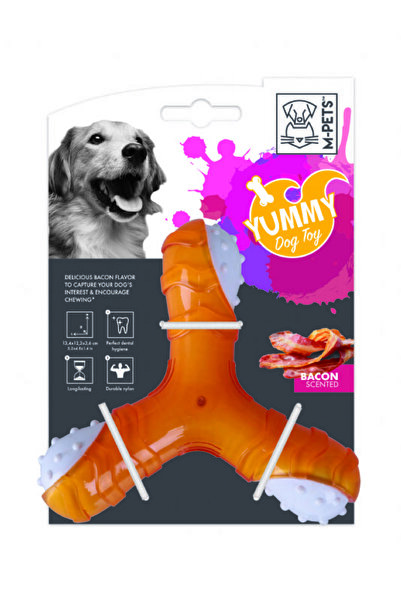 M-PETS لعبة مطاطية للكلاب بنكهة اللحم المروحة اللذيذة