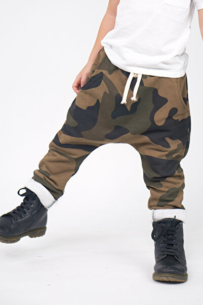 Catz Kids Διπλό παντελόνι Harem (Χακί και Χακί μοτίβο καμουφλάζ)