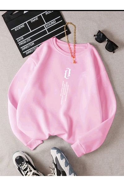 FAVORİST Φούτερ UNISEX κάθετης εκτύπωσης Crew Neck OVERSIZE