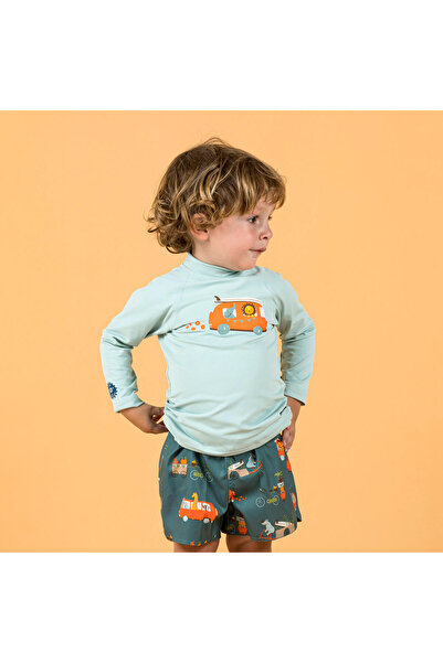 Decathlon Nabaiji Baby Uv Protection Long Sleeve T-Shirt - Car Printed