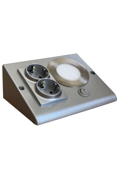 Venüs Tura Tezgah Arası 2 Li Priz-3w 1 Ad. Led Anahtarlı Prizmatik 1306-1 Gri...