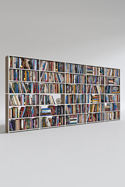 Kenzlife Kitaplık Süper Ga Crd 180*400*19 6 Katlı 5 Bölme Çift Bölme Opsiyonlu Ofis Mutfak Banyo Dol