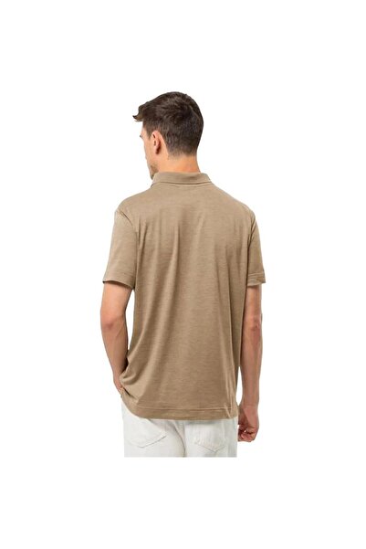 Jack Wolfskin Ανδρικό μπλουζάκι Polo σε μπεζ χρώμα - Travel M