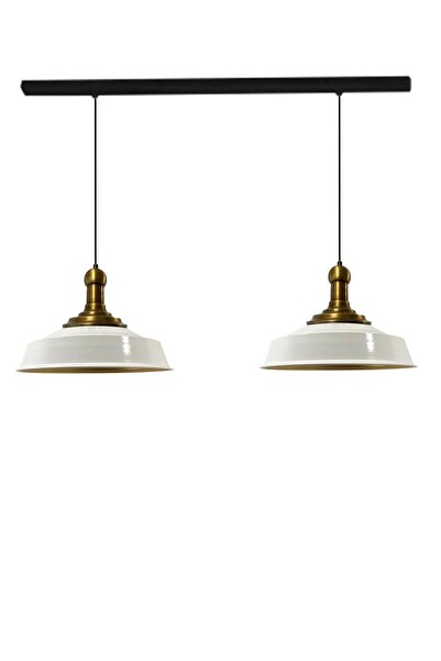 Bamyum Ikili Beyaz Asaletli Eskitme Long Knob Başlık Retro Sarkıt Lamba Resto...