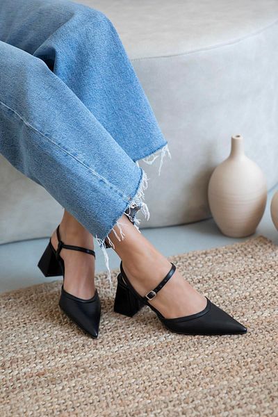 STRASWANS Kelvyn Women's Leather Heeled Shoes Black