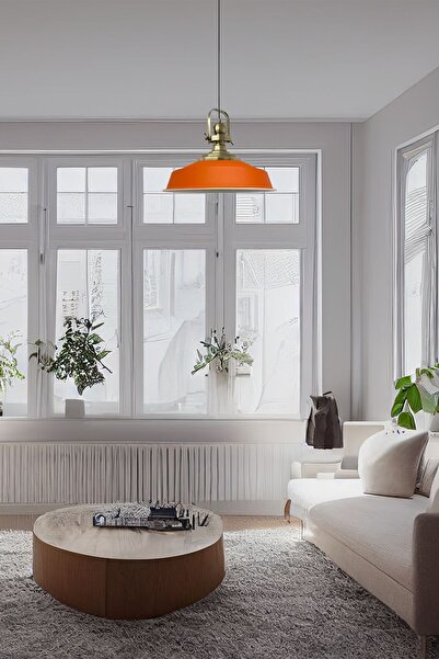 Bamyum Turuncu Asaletli Tekli Avize Eskitme Başlık Retro Sarkıt Lamba Restoran Cafe Salon Avizeleri