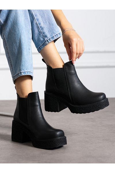 Alemdar Shoes SİNCE Μαύρες ματ γυναικείες μπότες με τακούνι