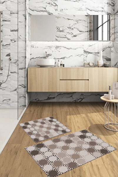 Napoli Home Set de covoraș de baie modern, simplu, lavabil, imprimat digital,...