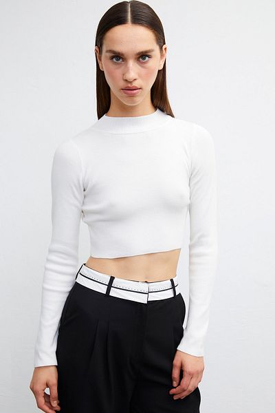 VATKALI High neck basic crop sweater