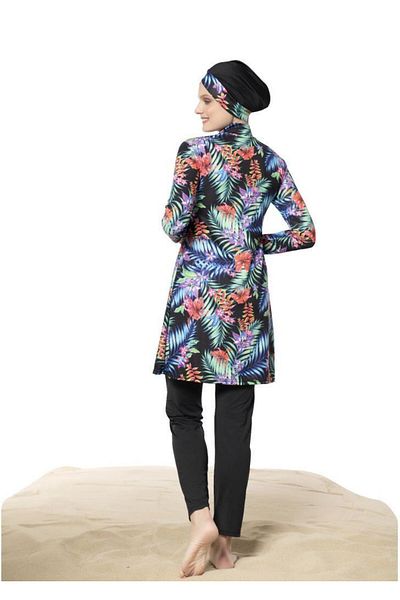 Ruko Maio 22147 Colorful Women's Lycra Hijab Swimsuit