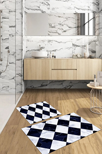 Napoli Home Σετ τουαλέτας μπάνιου με μοτίβο από μάρμαρο με ψηφιακή εκτύπωση π...