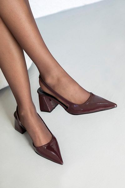 STRASWANS Pantofi cu toc din piele lăcuită Luan Roșu Claret