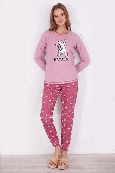 Arnetta Namaste Pink Women's Long Sleeve Pajama Set