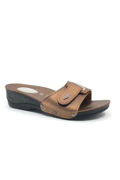 Kids Club Shoes Aryan 67-792 Gel Heel Spur Special Dr.Tavsiyeli Ορθοπεδικές Γυναικείες Παντόφλες ΧΑΛΚΙΝΟ