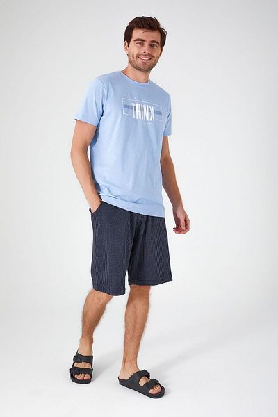 Arnetta Men's Indigo Bermuda Pajama Set