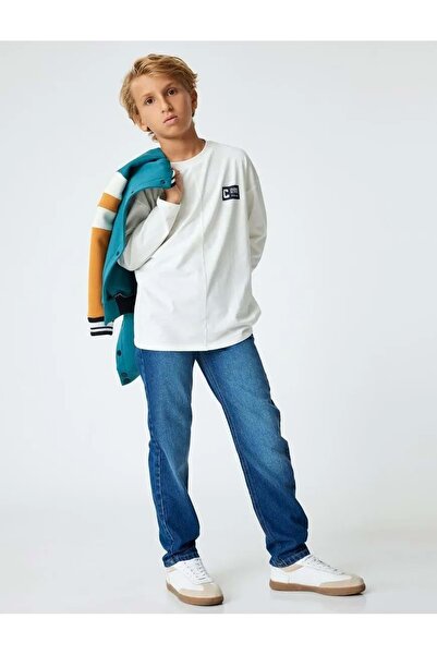 Koton Boy's Jeans Button Detailed 5Wkb40017Td Dark Indigo