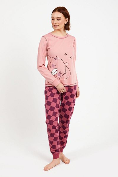 ROLY POLY 2981 Set de pijamale cu mânecă lungă pentru femei de culoare roz