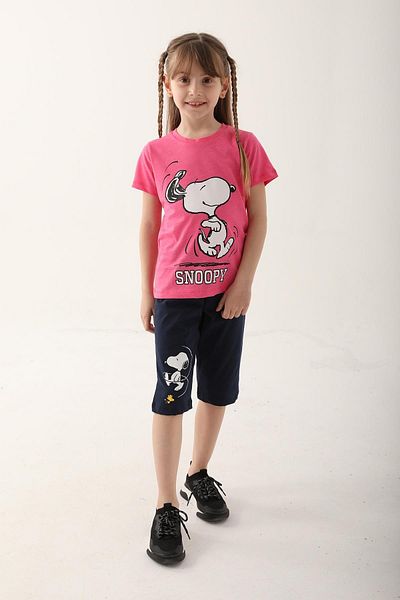 ROLY POLY Looney Tunes 640 Snoopy Fuchsia Color Girl's Capri Set