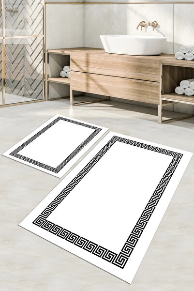 Napoli Home Set de scaune pentru toaletă cu covoraș de baie cu cadru simplu, ...