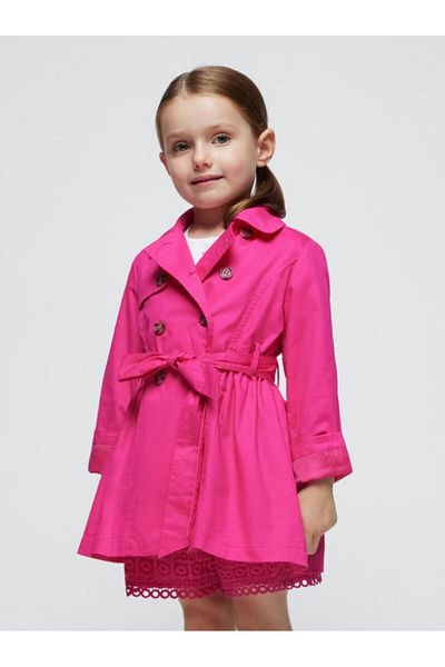 MAYORAL Girl's Buttoned Trench Coat - Fuchsia