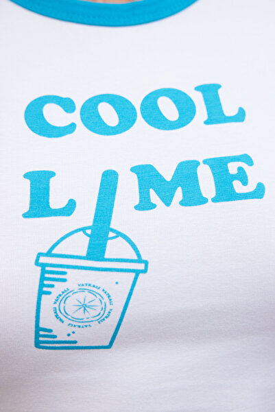 VATKALI Wzorzysty, krótki T-shirt